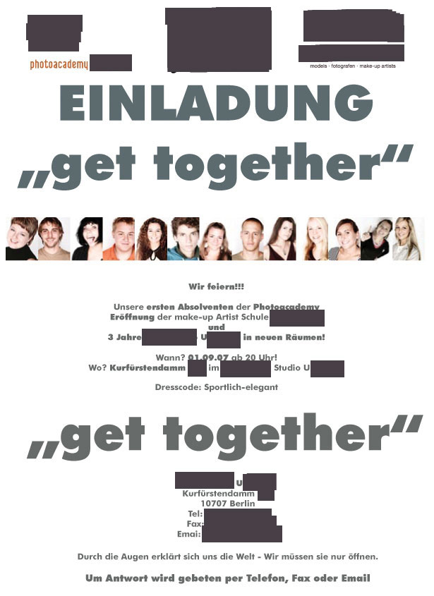 Werbe-E-Mail mit angehängtem Flyer für eine Berliner Fotoschule Werbe-E-Mail mit angehängtem Flyer für eine Berliner Fotoschule