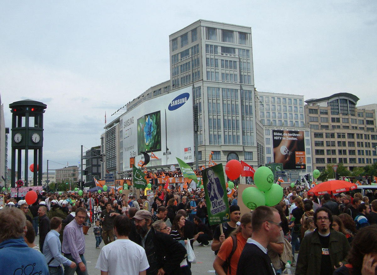 Demonstration am Potsdamer Platz Demonstration am Potsdamer Platz