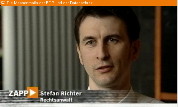 TV-Interview für Medienmagazon ZAPP zum Thema Polit-Spam der FDP