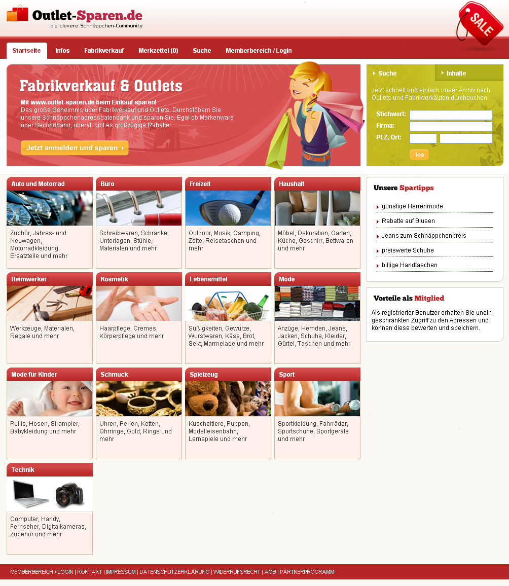 Startseite outlet-sparen.de