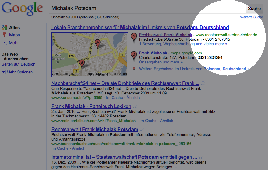 Suchergebnis Google nach "Michalak" und "Potsdam" Suchergebnis Google nach "Michalak" und "Potsdam"